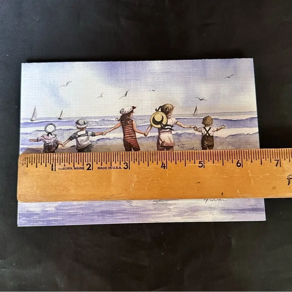 Faye Whittaker Edwardian Style Seaside Scene Print Greetings Cards w envelopes